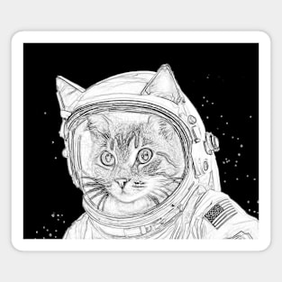 Cat Astronaut in Space Magnet